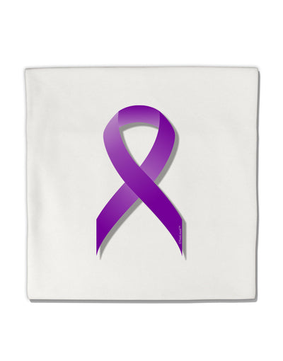 Epilepsy Awareness Ribbon - Purple Micro Fleece 14&#x22;x14&#x22; Pillow Sham-Pillow Sham-TooLoud-White-Davson Sales