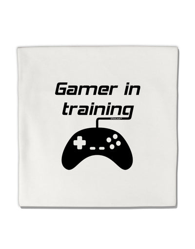 Gamer In Training BnW Micro Fleece 14&#x22;x14&#x22; Pillow Sham by TooLoud-Pillow Sham-TooLoud-White-Davson Sales