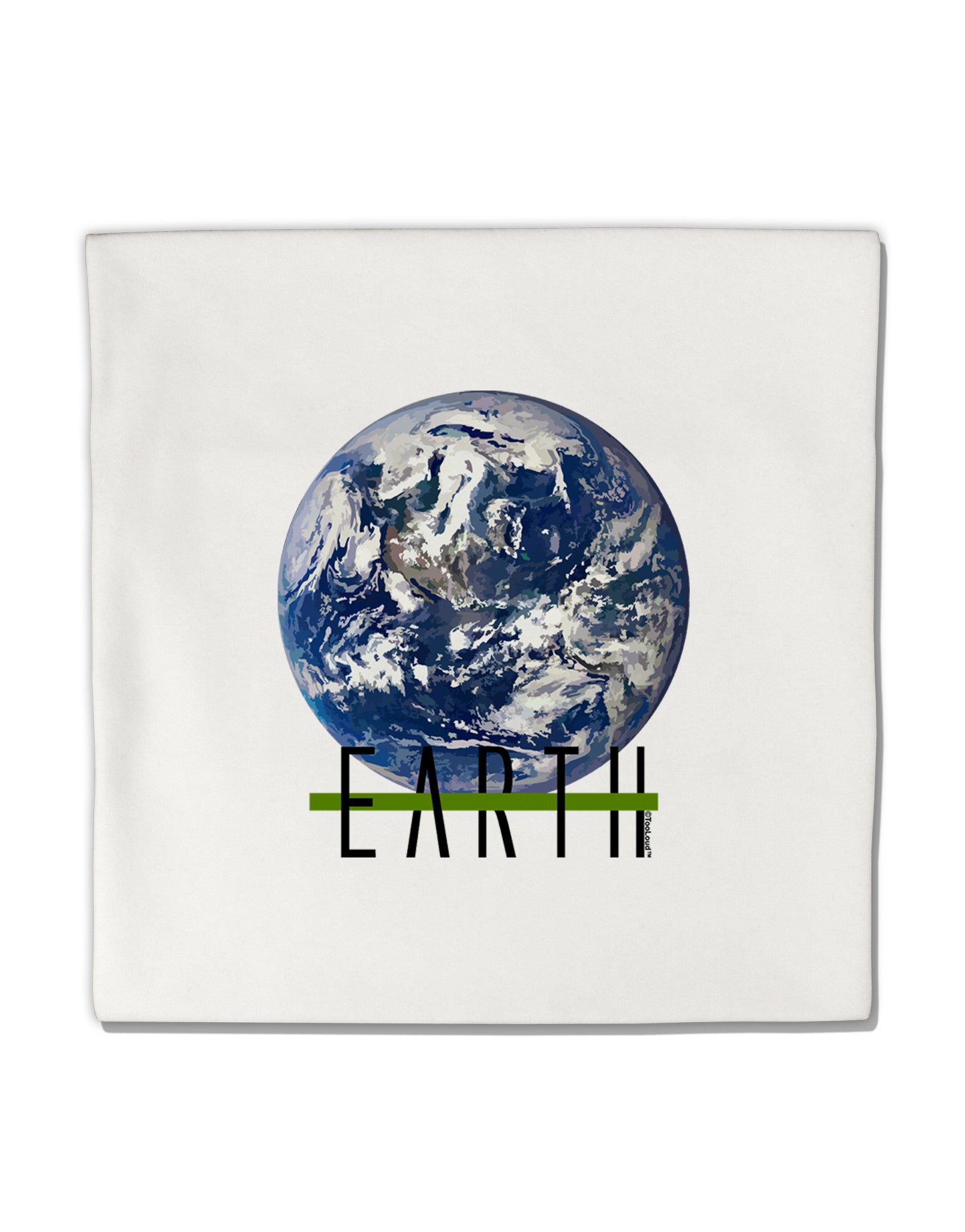 Planet Earth Text Micro Fleece 14"x14" Pillow Sham by TooLoud-Pillow Sham-TooLoud-White-Davson Sales