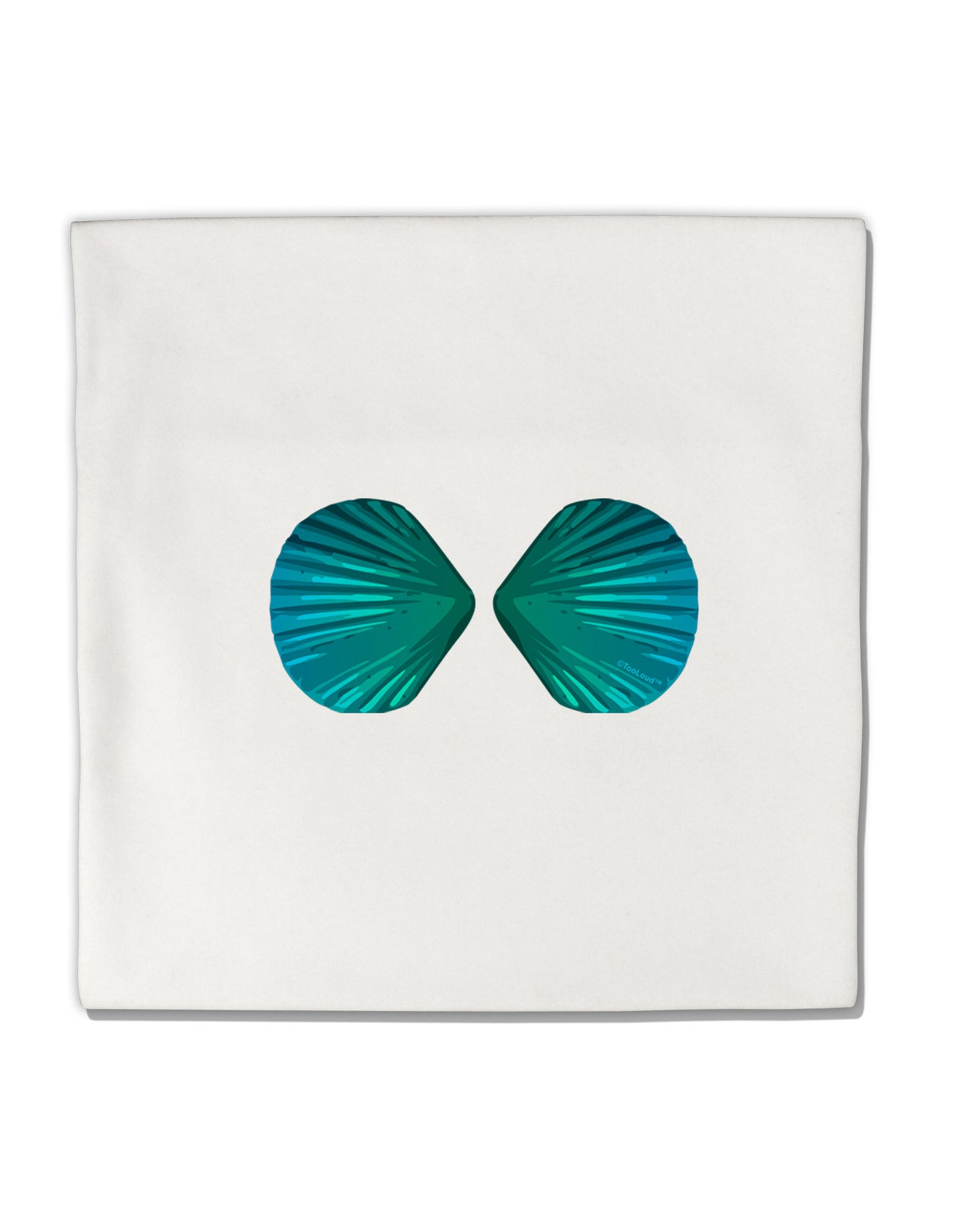 Mermaid Shell Bra Blue Micro Fleece 14"x14" Pillow Sham by TooLoud-Pillow Sham-TooLoud-White-Davson Sales