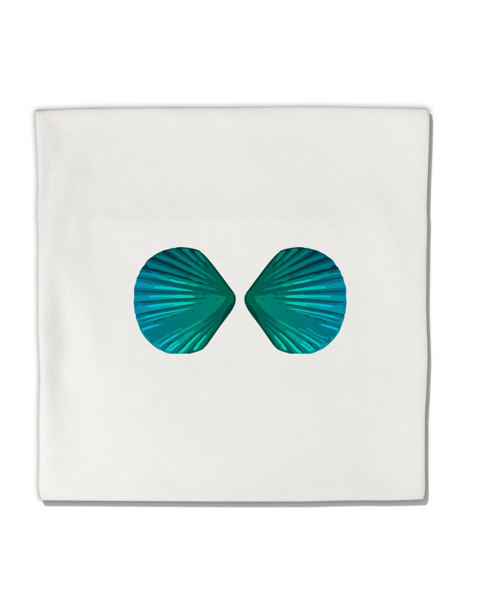 Mermaid Shell Bra Blue Micro Fleece 14"x14" Pillow Sham by TooLoud-Pillow Sham-TooLoud-White-Davson Sales