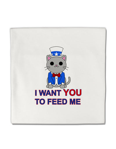 Patriotic Cat I Want You Micro Fleece 14&#x22;x14&#x22; Pillow Sham by TooLoud-Pillow Sham-TooLoud-White-Davson Sales