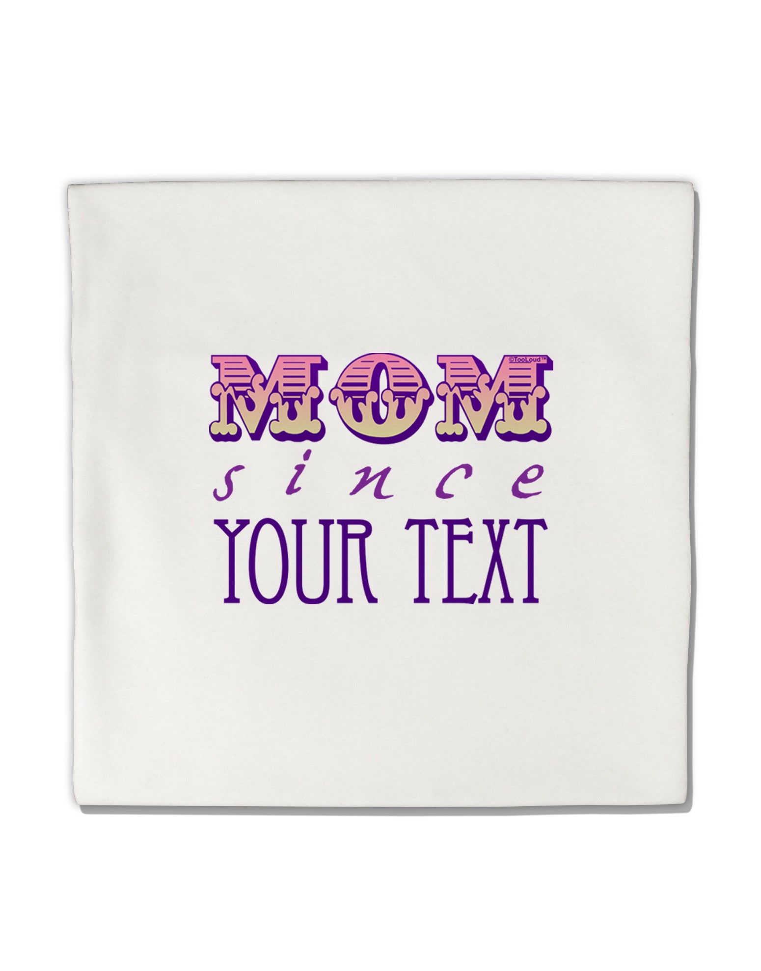 Personalized Mom Since ___ Micro Fleece 14"x14" Pillow Sham-Pillow Sham-TooLoud-White-Davson Sales