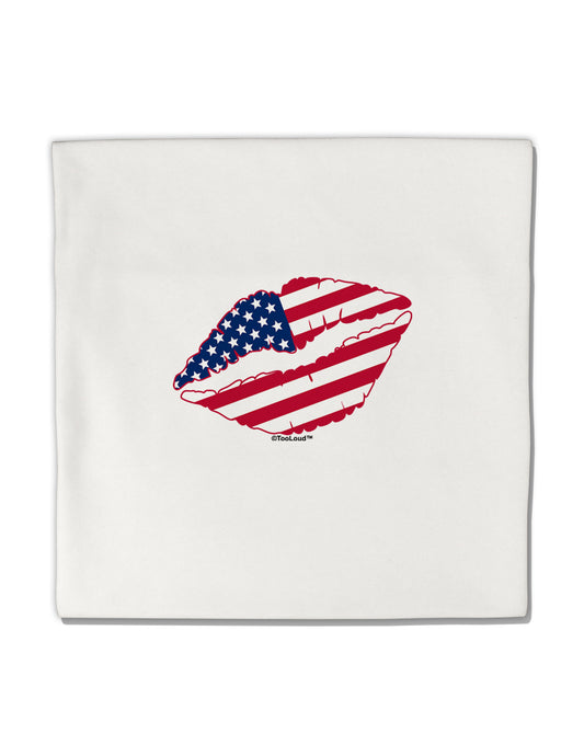 American Flag Lipstick Micro Fleece 14&#x22;x14&#x22; Pillow Sham by TooLoud-Pillow Sham-TooLoud-White-Davson Sales