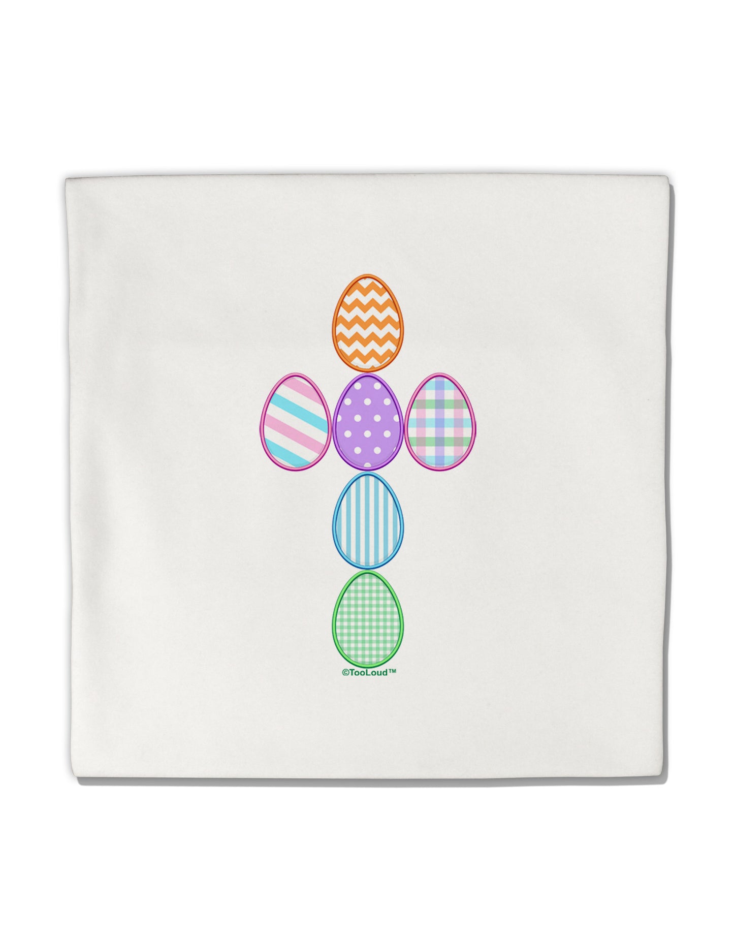 Easter Egg Cross Faux Applique Micro Fleece 14&#x22;x14&#x22; Pillow Sham-Pillow Sham-TooLoud-White-Davson Sales