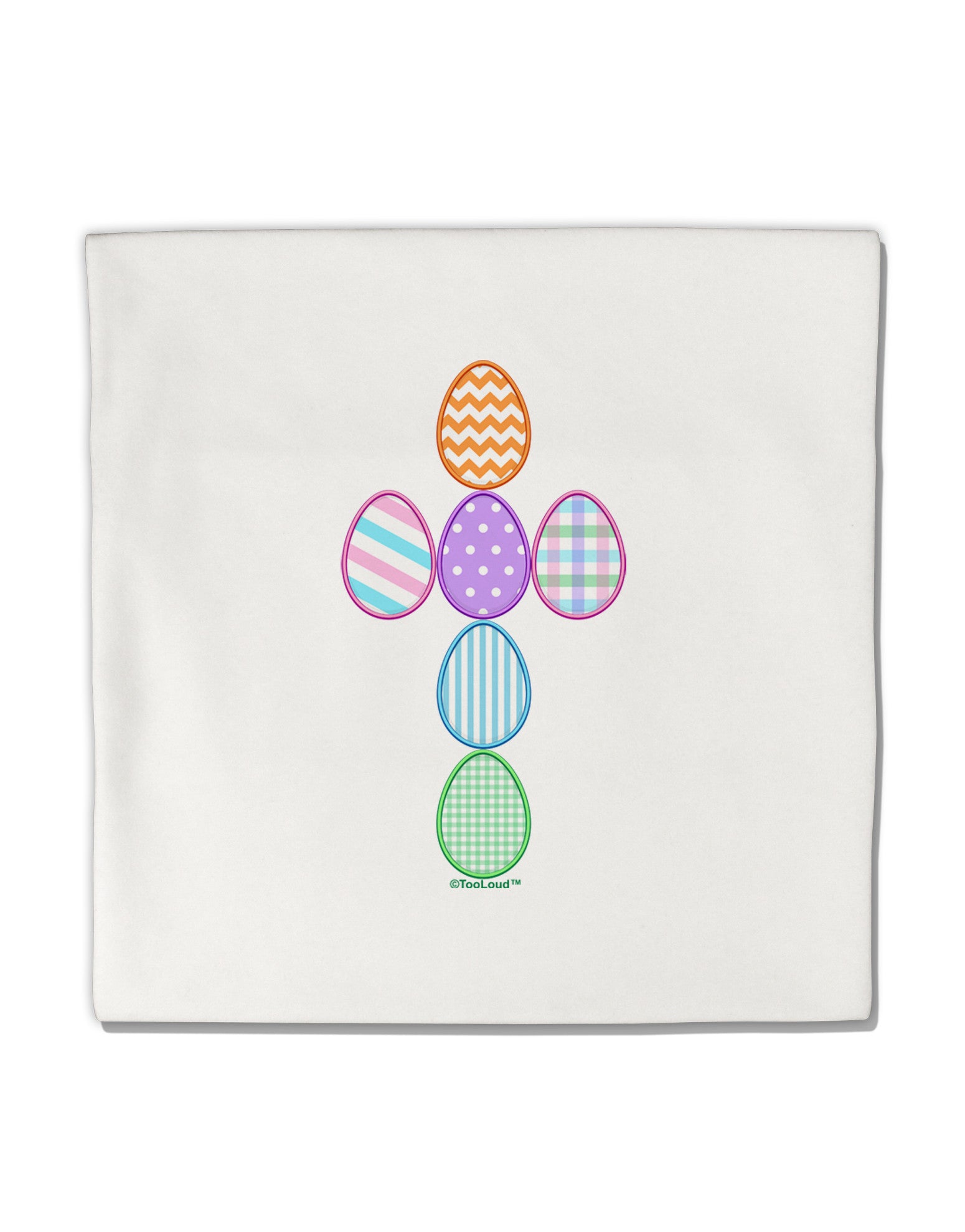 Easter Egg Cross Faux Applique Micro Fleece 14&#x22;x14&#x22; Pillow Sham-Pillow Sham-TooLoud-White-Davson Sales