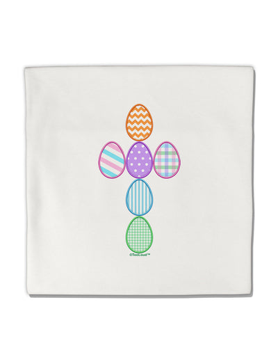 Easter Egg Cross Faux Applique Micro Fleece 14&#x22;x14&#x22; Pillow Sham-Pillow Sham-TooLoud-White-Davson Sales