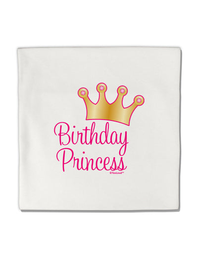 Birthday Princess - Tiara Micro Fleece 14&#x22;x14&#x22; Pillow Sham by TooLoud-Pillow Sham-TooLoud-White-Davson Sales