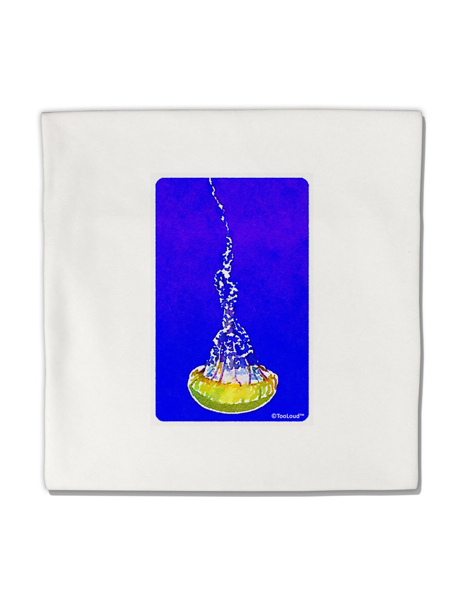 Solo Jellyfish Watercolor Micro Fleece 14"x14" Pillow Sham-Pillow Sham-TooLoud-White-Davson Sales
