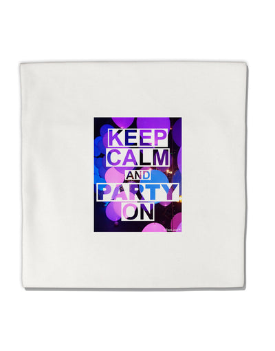 Keep Calm - Party Balloons Micro Fleece 14&#x22;x14&#x22; Pillow Sham-Pillow Sham-TooLoud-White-Davson Sales