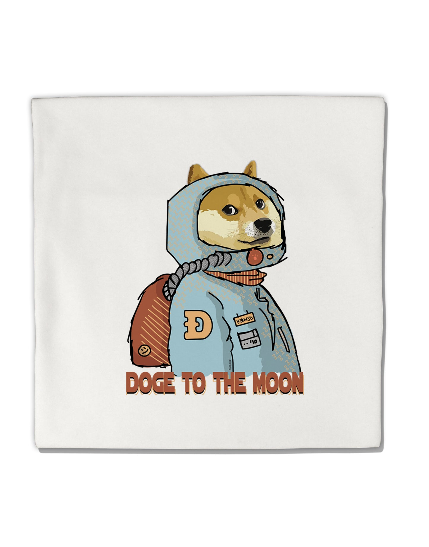 TooLoud Doge to the Moon Micro Fleece 14 Inch x 14 Inch Pillow Sham-ThrowPillowCovers-TooLoud-Davson Sales