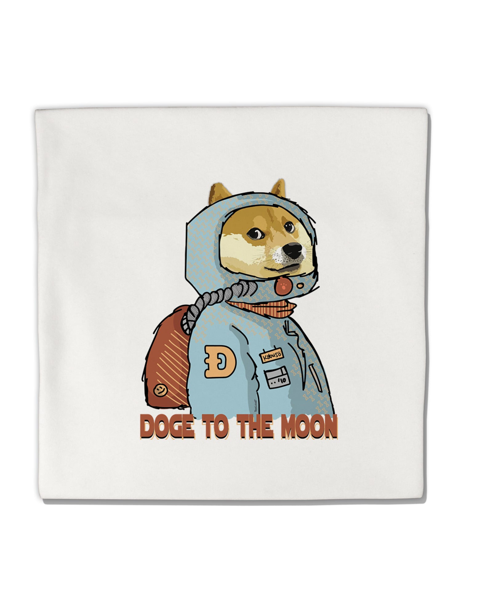 TooLoud Doge to the Moon Micro Fleece 14 Inch x 14 Inch Pillow Sham-ThrowPillowCovers-TooLoud-Davson Sales