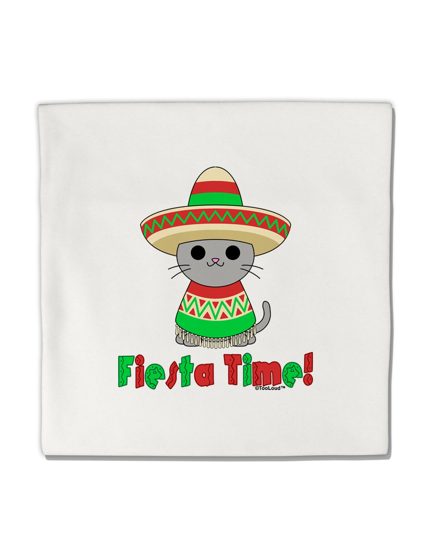 Fiesta Time - Cute Sombrero Cat Micro Fleece 14"x14" Pillow Sham by TooLoud-Pillow Sham-TooLoud-White-Davson Sales