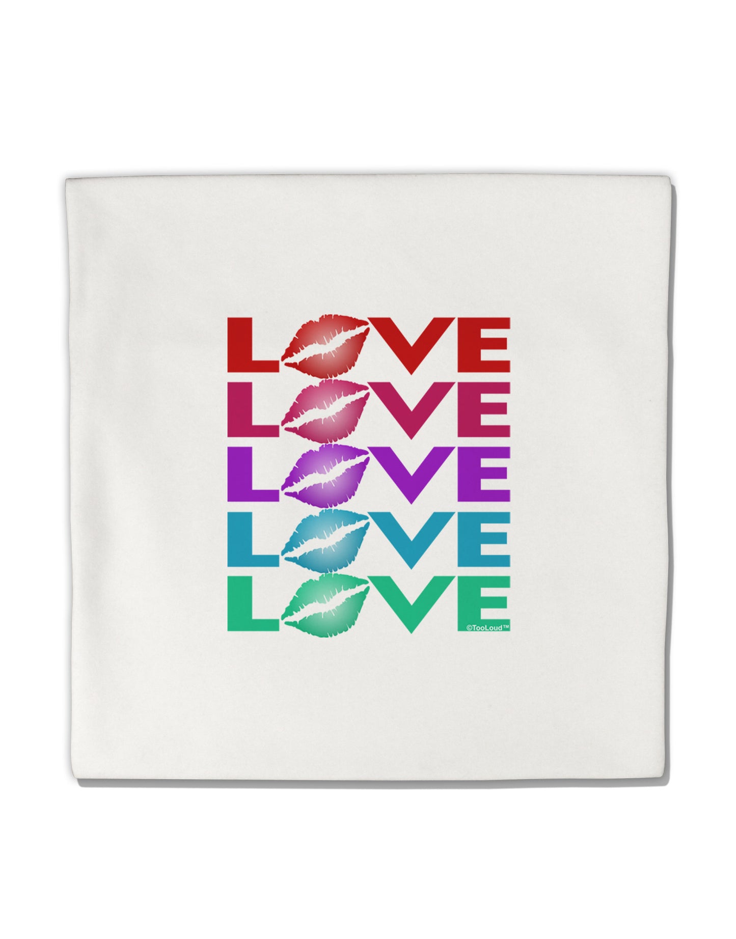 Colorful Love Kisses Micro Fleece 14&#x22;x14&#x22; Pillow Sham-Pillow Sham-TooLoud-White-Davson Sales
