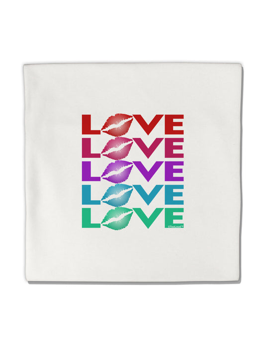 Colorful Love Kisses Micro Fleece 14&#x22;x14&#x22; Pillow Sham-Pillow Sham-TooLoud-White-Davson Sales