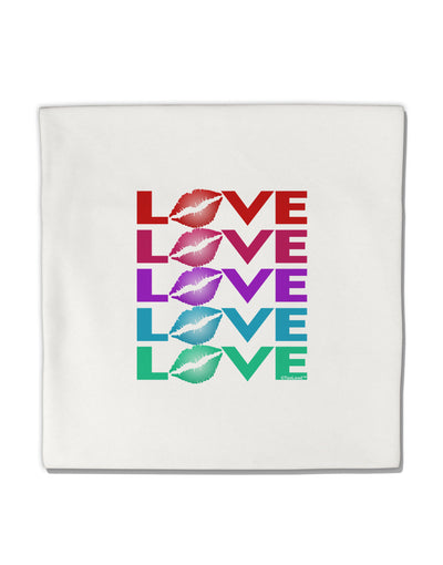 Colorful Love Kisses Micro Fleece 14&#x22;x14&#x22; Pillow Sham-Pillow Sham-TooLoud-White-Davson Sales