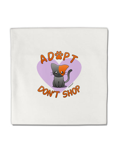 Adopt Don't Shop Cute Kitty Micro Fleece 14&#x22;x14&#x22; Pillow Sham-Pillow Sham-TooLoud-White-Davson Sales