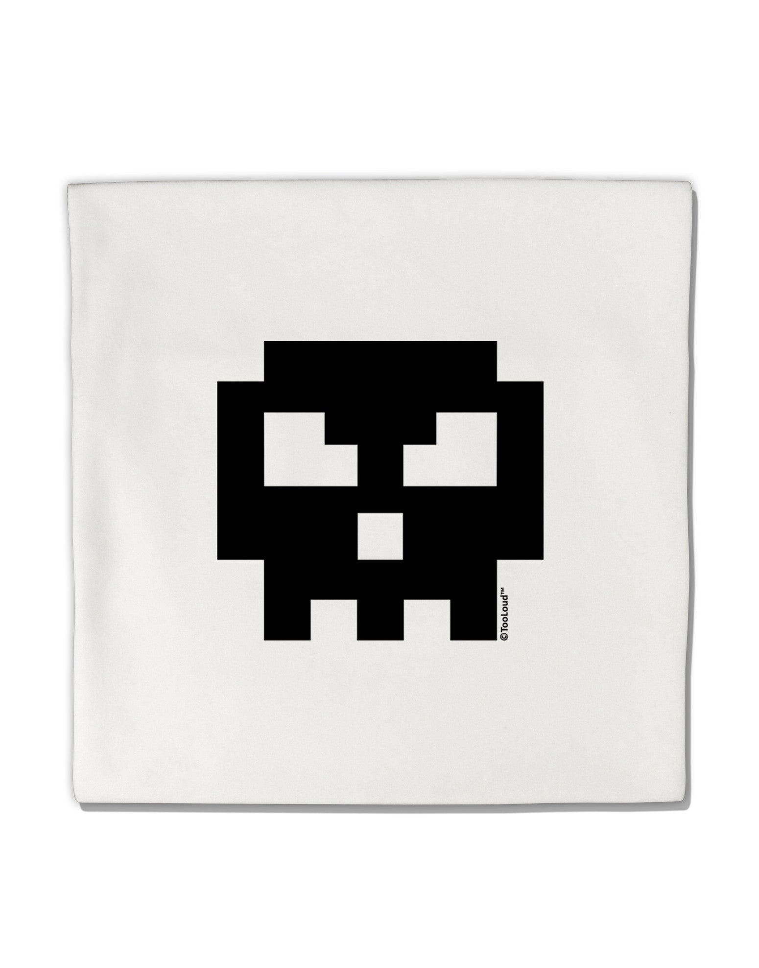 Retro 8-Bit Skull Micro Fleece 14"x14" Pillow Sham-Pillow Sham-TooLoud-White-Davson Sales