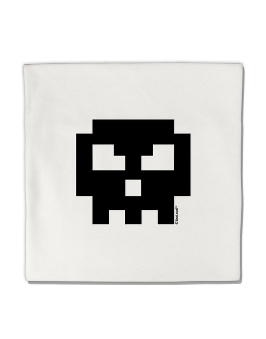 Retro 8-Bit Skull Micro Fleece 14"x14" Pillow Sham-Pillow Sham-TooLoud-White-Davson Sales