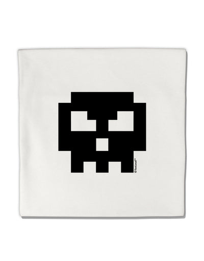 Retro 8-Bit Skull Micro Fleece 14&#x22;x14&#x22; Pillow Sham-Pillow Sham-TooLoud-White-Davson Sales