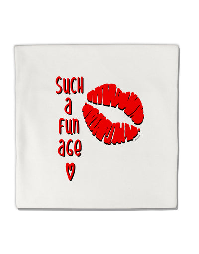 TooLoud Such a Fun Age Kiss Lips Micro Fleece 14 Inch x 14 Inch Pillow Sham-ThrowPillowCovers-TooLoud-Davson Sales