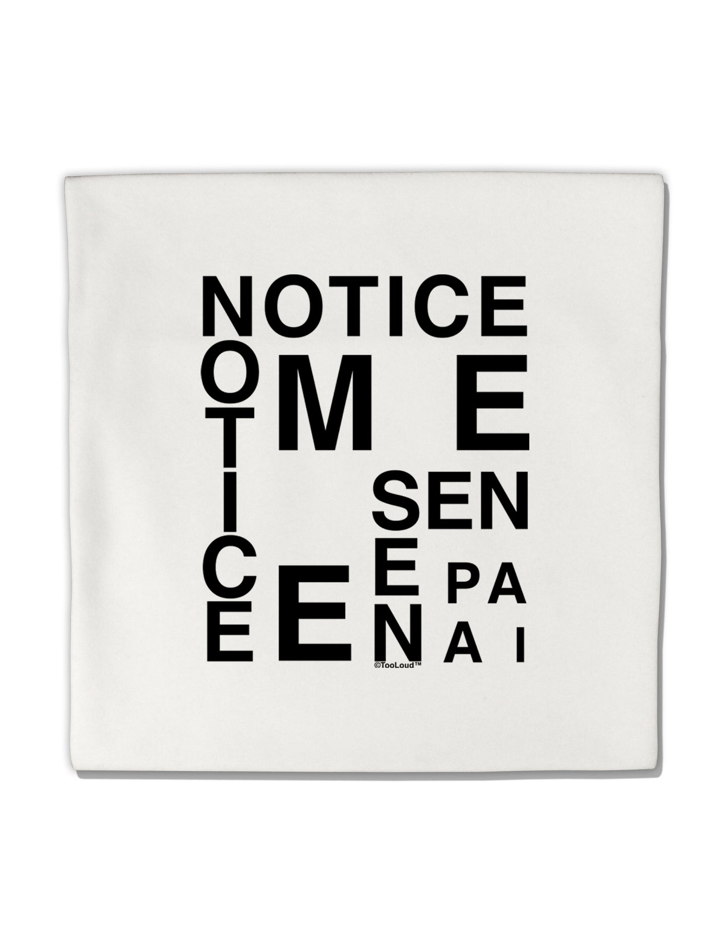 Notice Me Senpai Artistic Text Micro Fleece 14"x14" Pillow Sham-Pillow Sham-TooLoud-White-Davson Sales