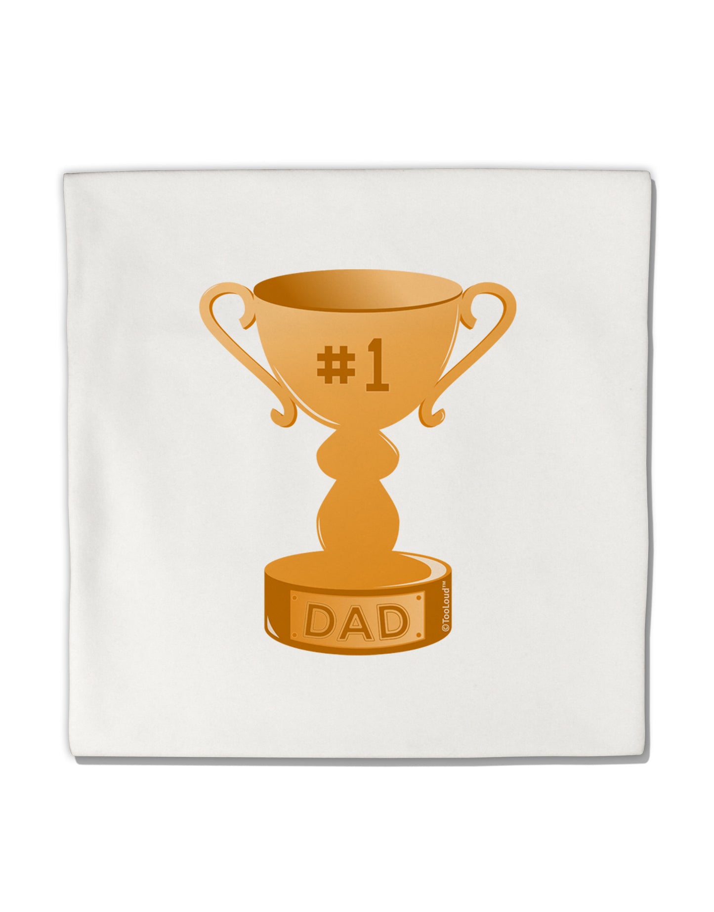 Number One Dad Trophy Micro Fleece 14"x14" Pillow Sham-Pillow Sham-TooLoud-White-Davson Sales