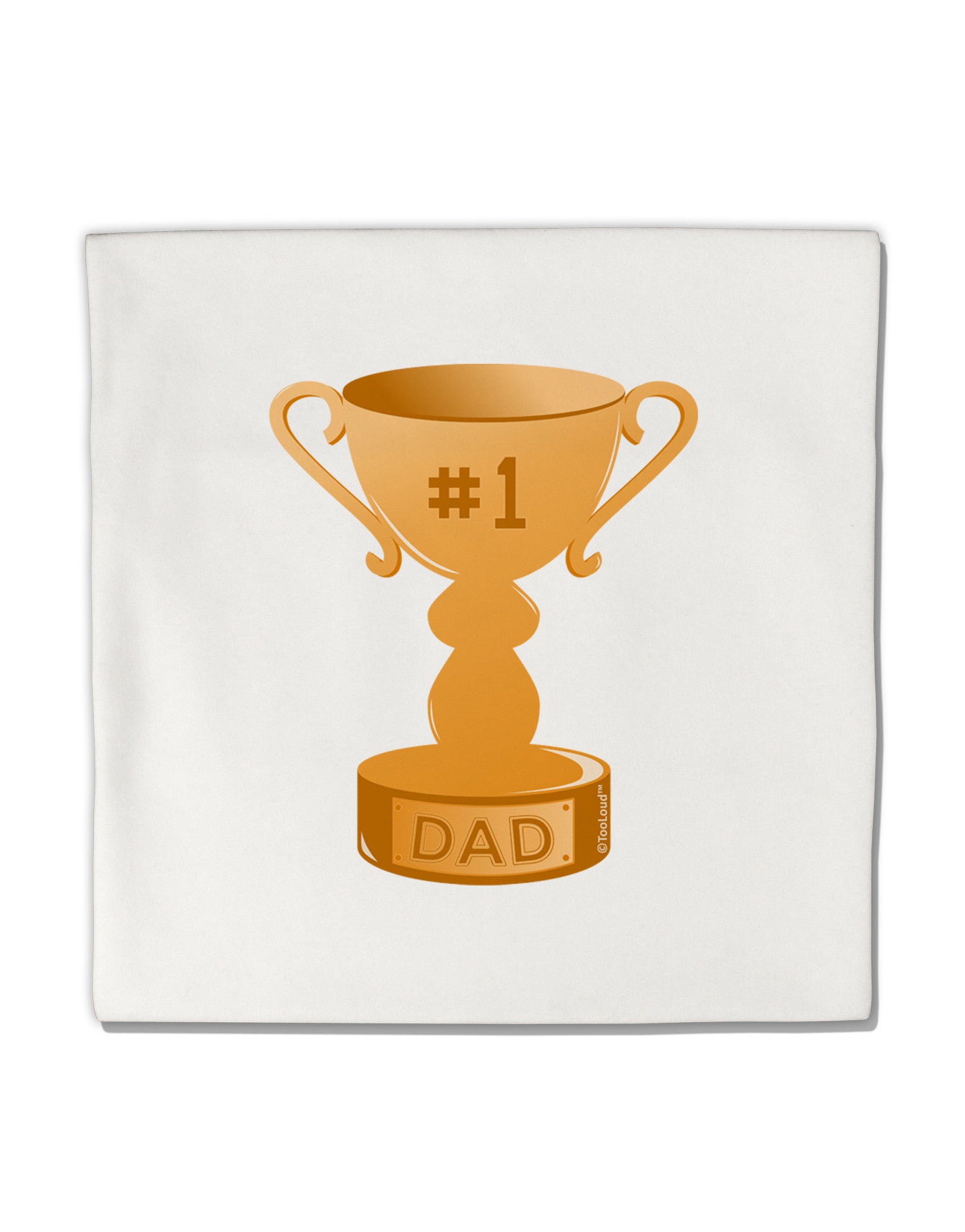 Number One Dad Trophy Micro Fleece 14"x14" Pillow Sham-Pillow Sham-TooLoud-White-Davson Sales