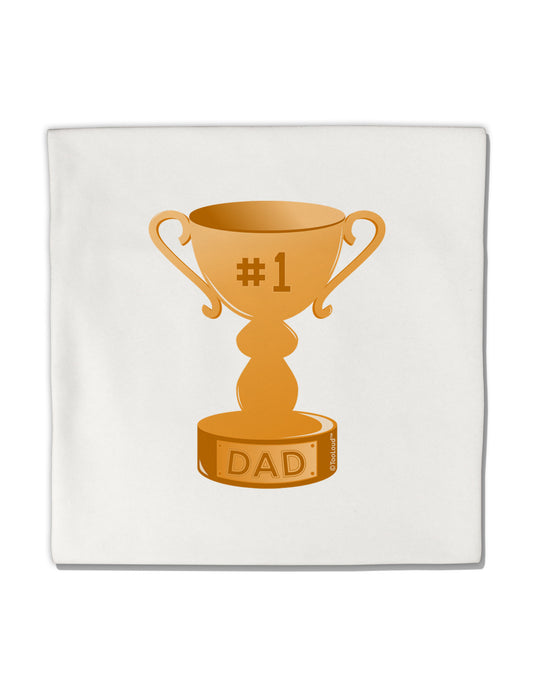 Number One Dad Trophy Micro Fleece 14"x14" Pillow Sham-Pillow Sham-TooLoud-White-Davson Sales