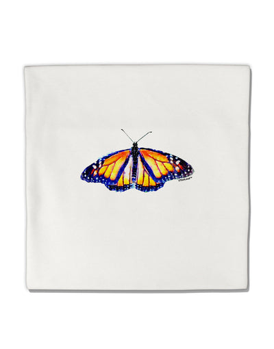 TooLoud Watercolor Monarch Butterfly Micro Fleece 14&#x22;x14&#x22; Pillow Sham-Pillow Sham-TooLoud-White-Davson Sales