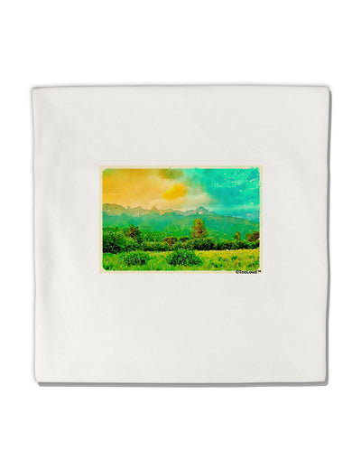 Mountain Sunset Watercolor Micro Fleece 14&#x22;x14&#x22; Pillow Sham-Pillow Sham-TooLoud-White-Davson Sales