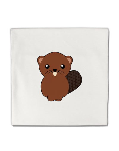 Cute Beaver Micro Fleece 14&#x22;x14&#x22; Pillow Sham-Pillow Sham-TooLoud-White-Davson Sales