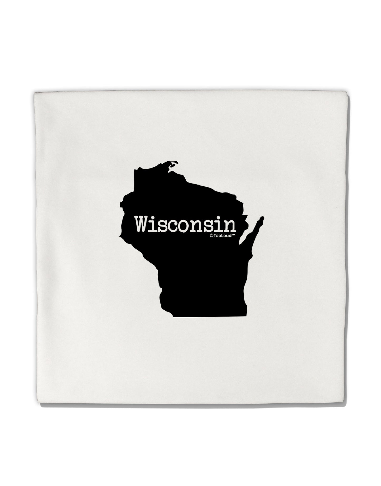 Wisconsin - United States Shape Micro Fleece 14"x14" Pillow Sham-Pillow Sham-TooLoud-White-Davson Sales
