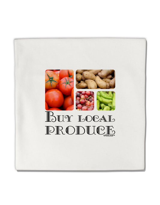 Buy Local Produce Text Micro Fleece 14&#x22;x14&#x22; Pillow Sham-Pillow Sham-TooLoud-White-Davson Sales