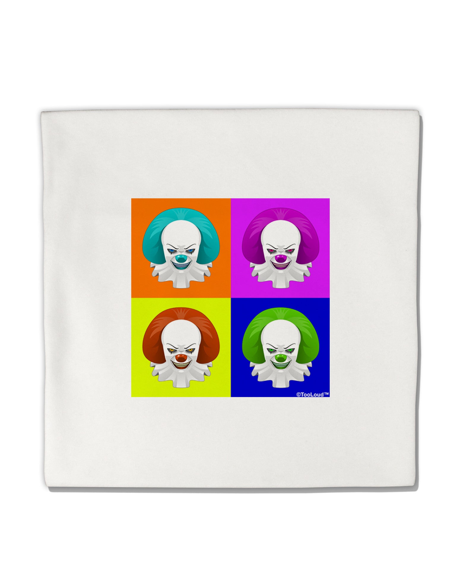 Clown Face Pop Art Micro Fleece 14&#x22;x14&#x22; Pillow Sham-Pillow Sham-TooLoud-White-Davson Sales