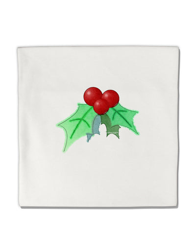 Holly Watercolor Micro Fleece 14&#x22;x14&#x22; Pillow Sham-Pillow Sham-TooLoud-White-Davson Sales