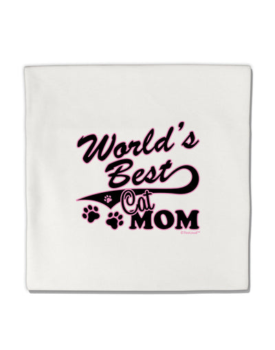 World's Best Cat Mom Micro Fleece 14&#x22;x14&#x22; Pillow Sham by TooLoud-Pillow Sham-TooLoud-White-Davson Sales