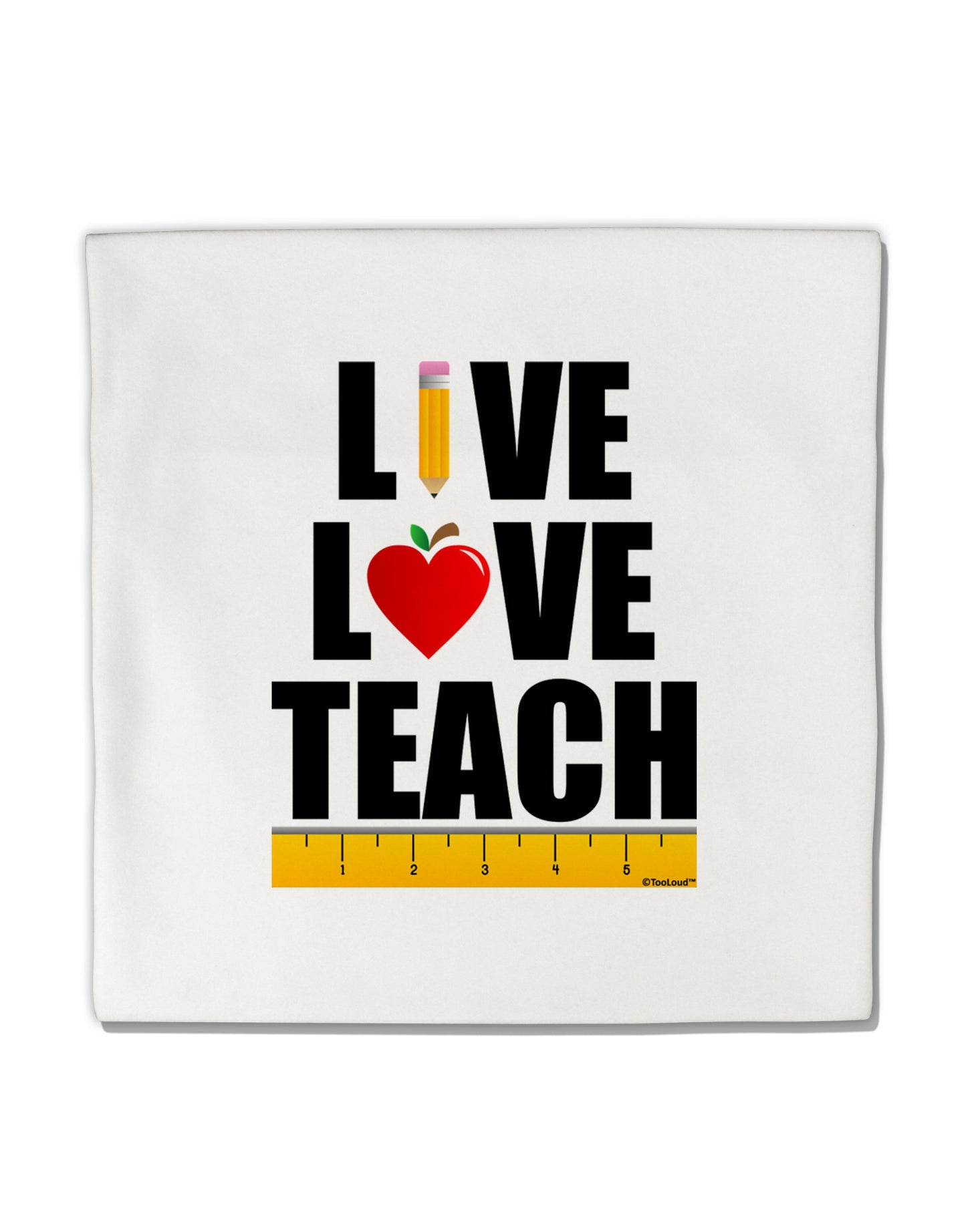 Live Love Teach Micro Fleece 14"x14" Pillow Sham-Pillow Sham-TooLoud-White-Davson Sales