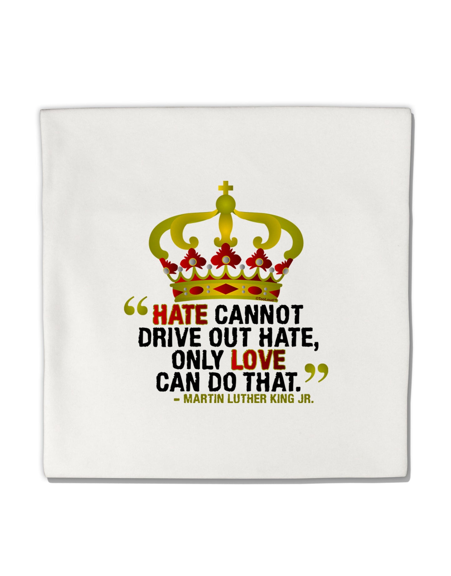 MLK - Only Love Quote Micro Fleece 14&#x22;x14&#x22; Pillow Sham-Pillow Sham-TooLoud-White-Davson Sales