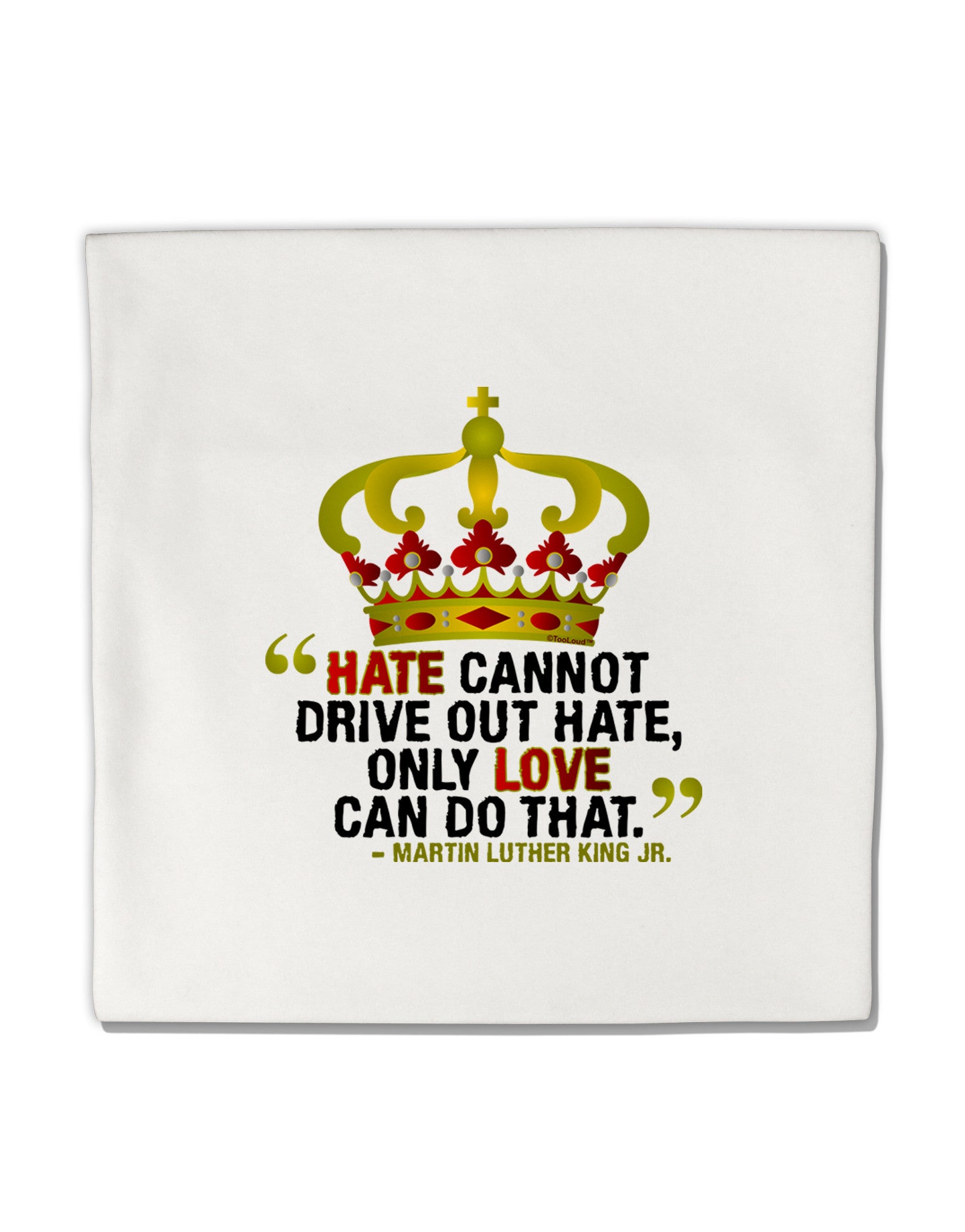 MLK - Only Love Quote Micro Fleece 14&#x22;x14&#x22; Pillow Sham-Pillow Sham-TooLoud-White-Davson Sales