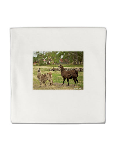 Standing Llamas Micro Fleece 14&#x22;x14&#x22; Pillow Sham by TooLoud-Pillow Sham-TooLoud-White-Davson Sales