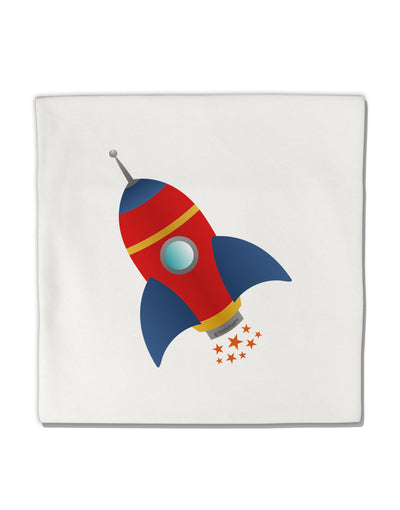 Space Rocket Ship and Stars Micro Fleece 14&#x22;x14&#x22; Pillow Sham by TooLoud-Pillow Sham-TooLoud-White-Davson Sales