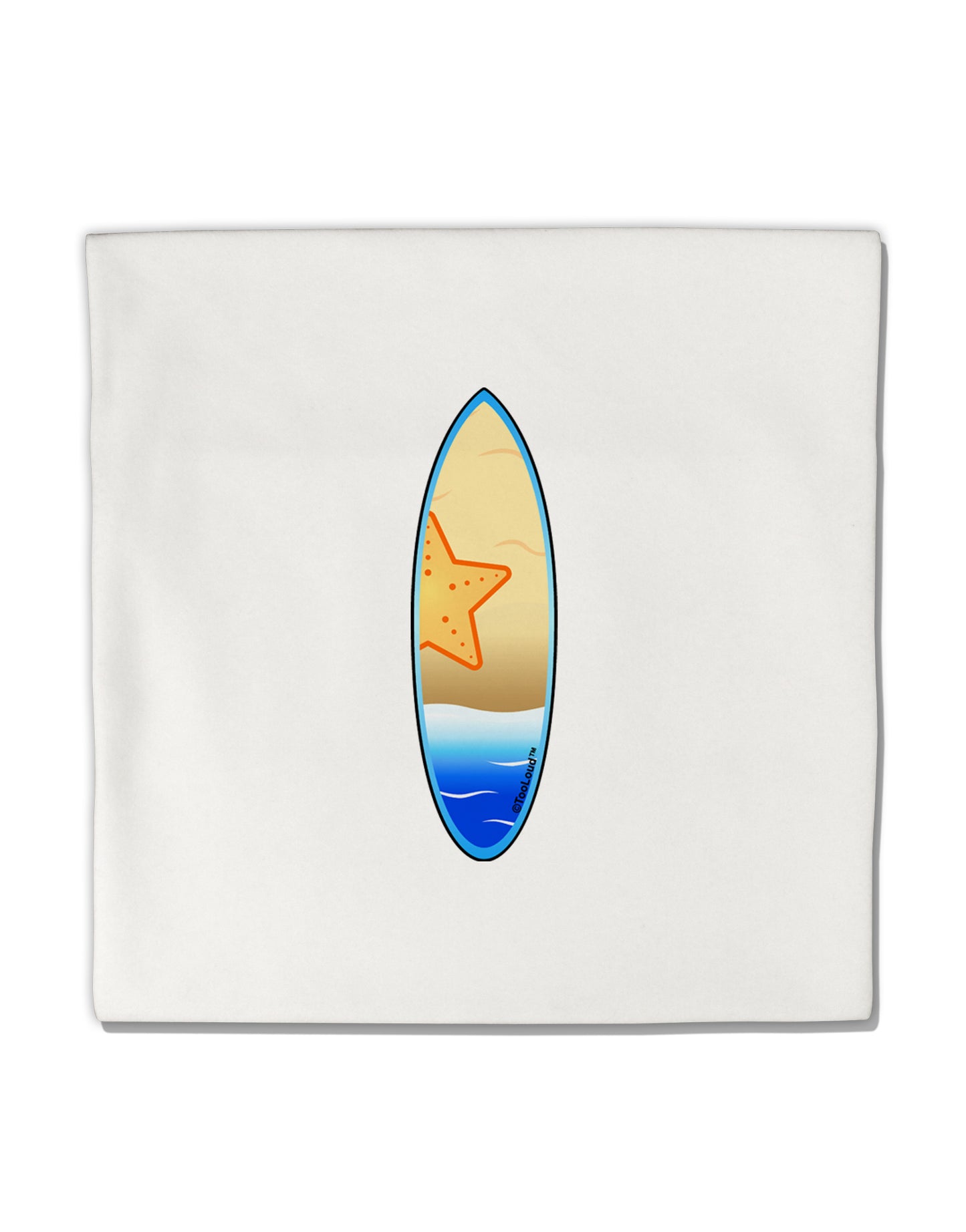 Starfish Surfboard Micro Fleece 14&#x22;x14&#x22; Pillow Sham by TooLoud-Pillow Sham-TooLoud-White-Davson Sales