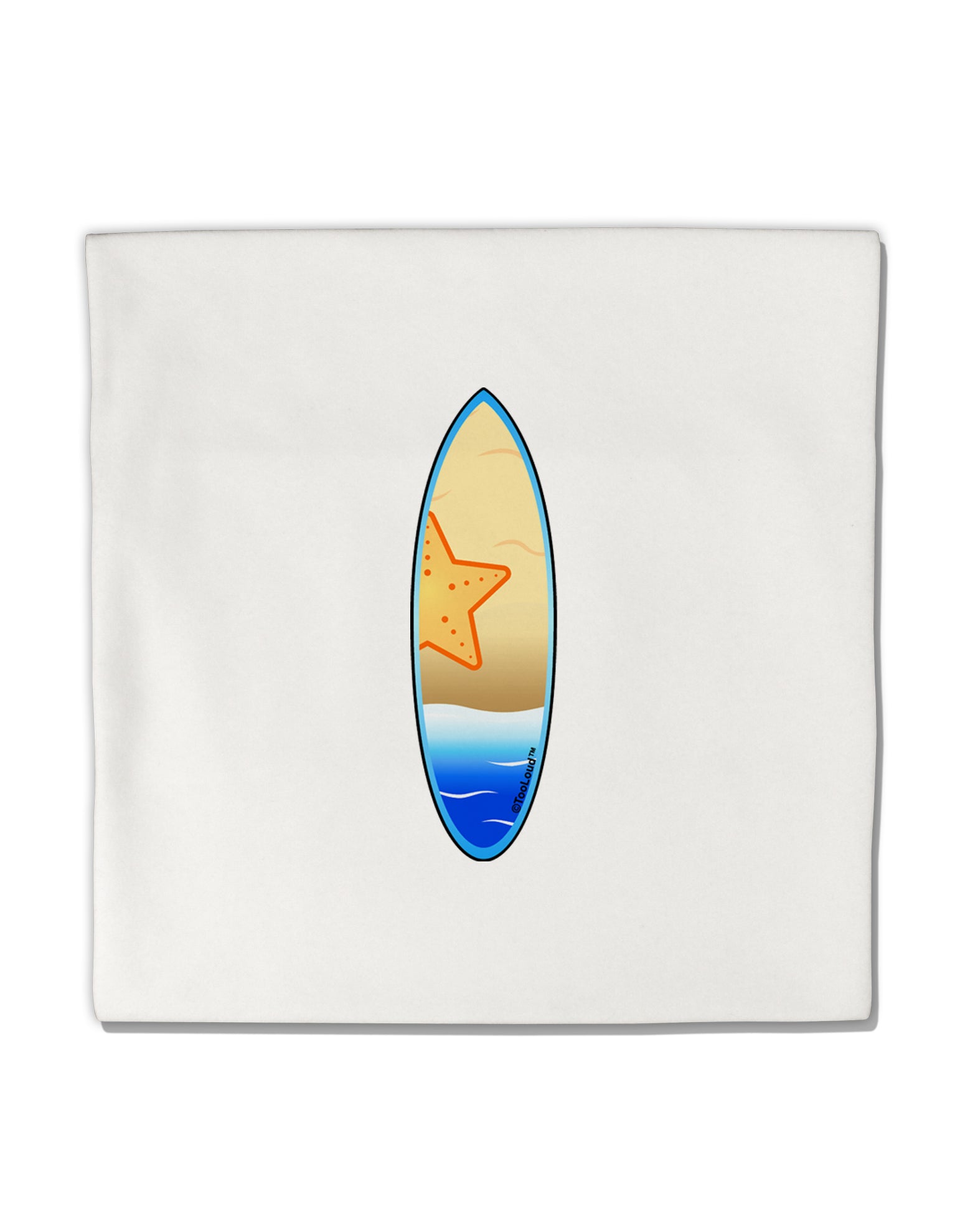 Starfish Surfboard Micro Fleece 14&#x22;x14&#x22; Pillow Sham by TooLoud-Pillow Sham-TooLoud-White-Davson Sales