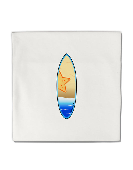 Starfish Surfboard Micro Fleece 14&#x22;x14&#x22; Pillow Sham by TooLoud-Pillow Sham-TooLoud-White-Davson Sales
