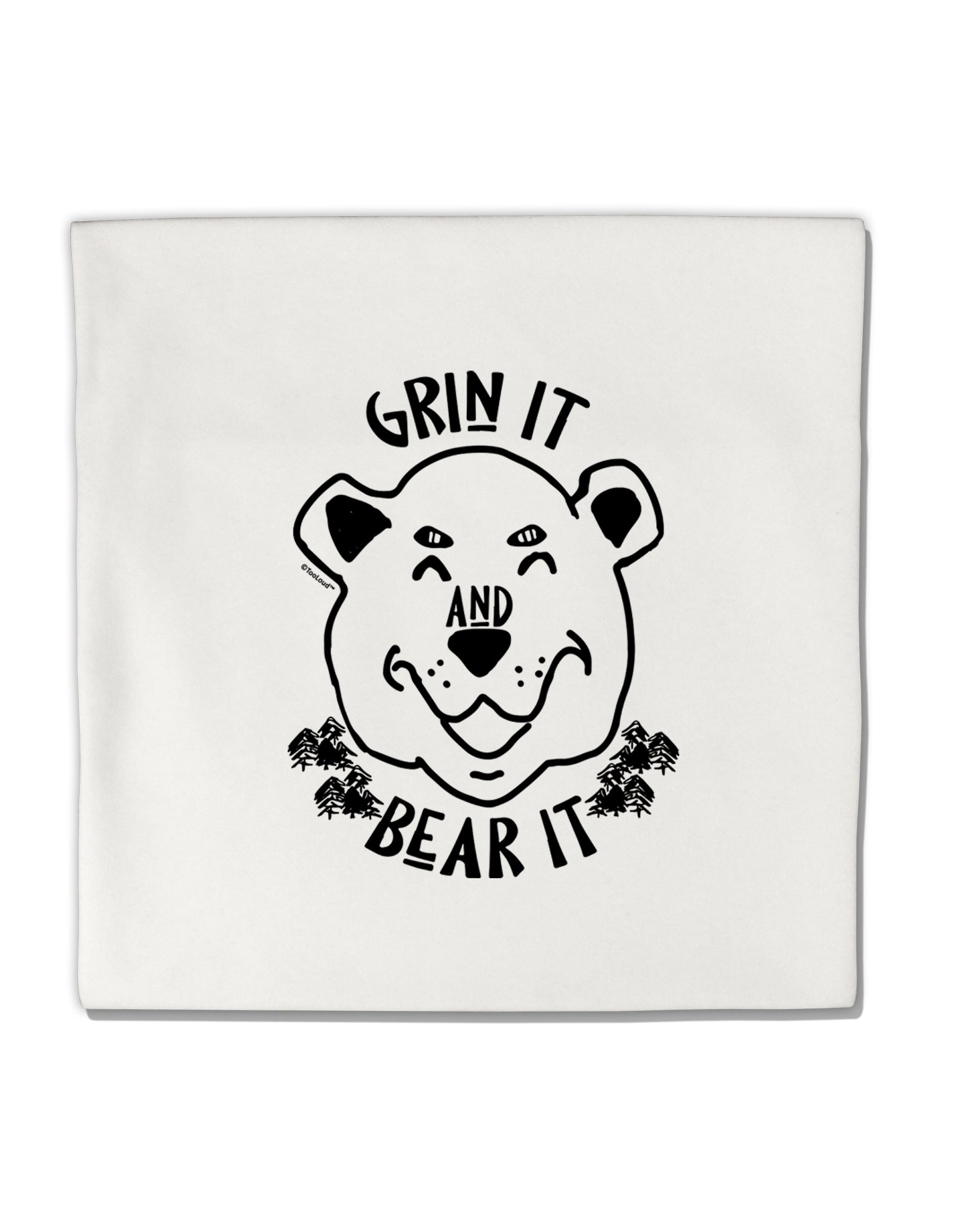 TooLoud Grin and bear it Micro Fleece 14 Inch x 14 Inch Pillow Sham-ThrowPillowCovers-TooLoud-Davson Sales