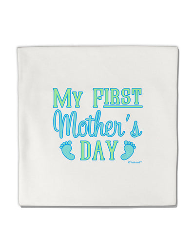 My First Mother's Day - Baby Feet - Blue Micro Fleece 14&#x22;x14&#x22; Pillow Sham by TooLoud-Pillow Sham-TooLoud-White-Davson Sales