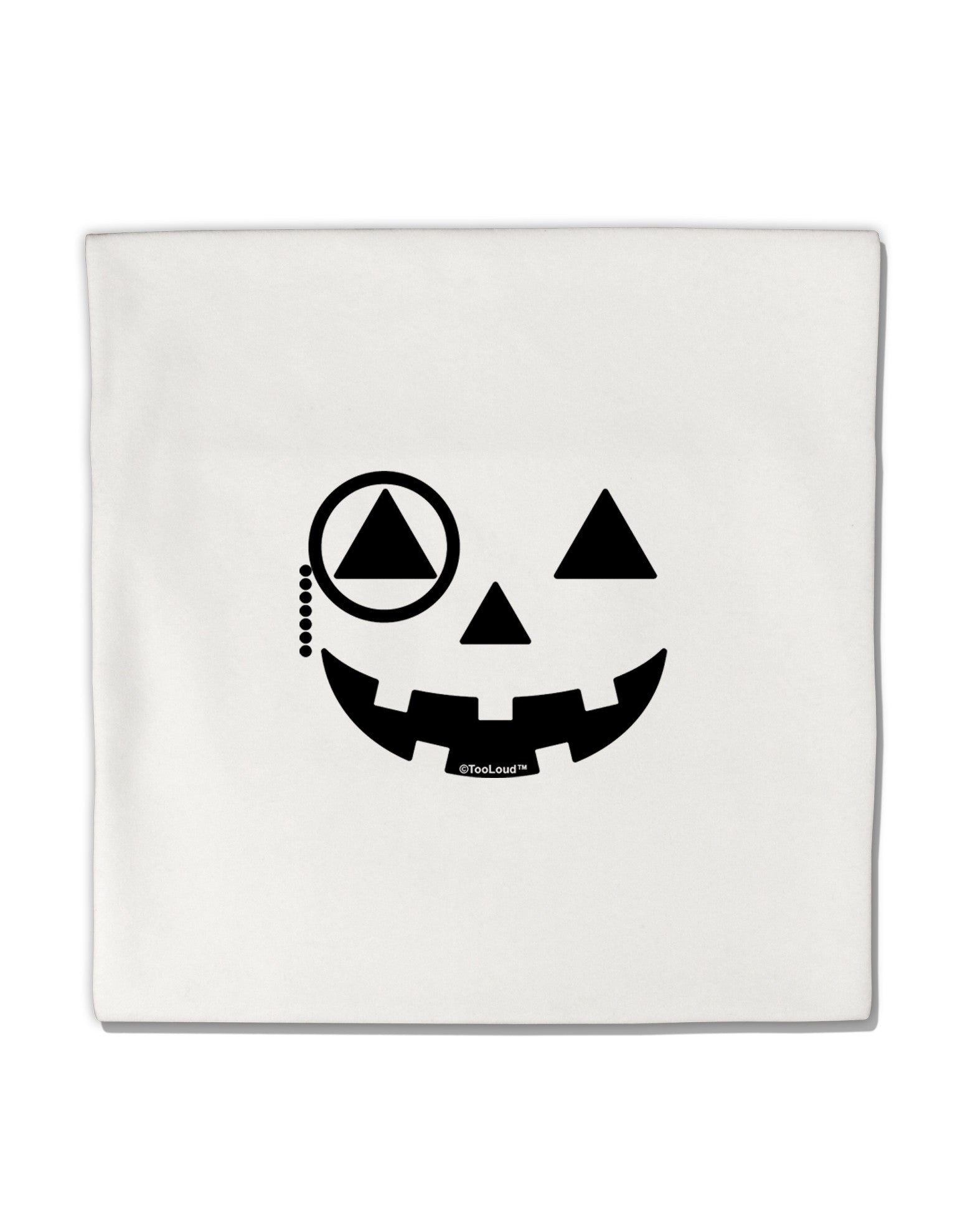 Monocle Jack-o-Lantern B-W Micro Fleece 14&#x22;x14&#x22; Pillow Sham-Pillow Sham-TooLoud-White-Davson Sales