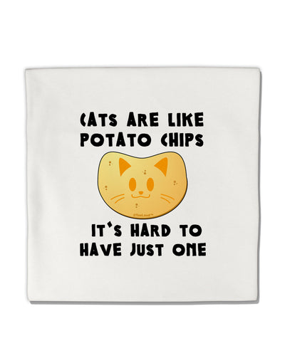 Cats Are Like Potato Chips Micro Fleece 14&#x22;x14&#x22; Pillow Sham by TooLoud-Pillow Sham-TooLoud-White-Davson Sales