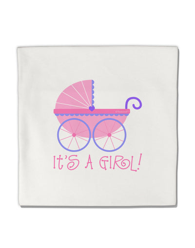 It's a Girl - Baby Carriage Micro Fleece 14&#x22;x14&#x22; Pillow Sham-Pillow Sham-TooLoud-White-Davson Sales